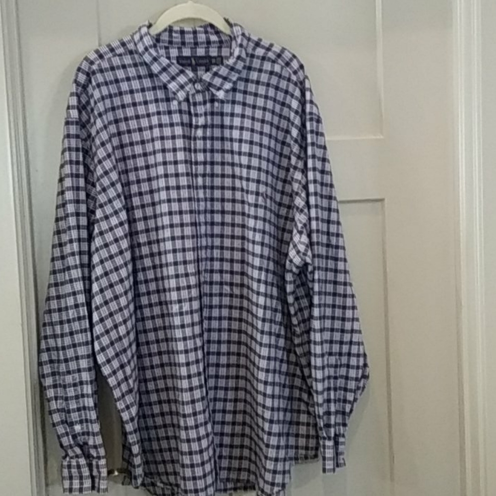 Long sleeve button down polo 3x Ralph Lauren blue